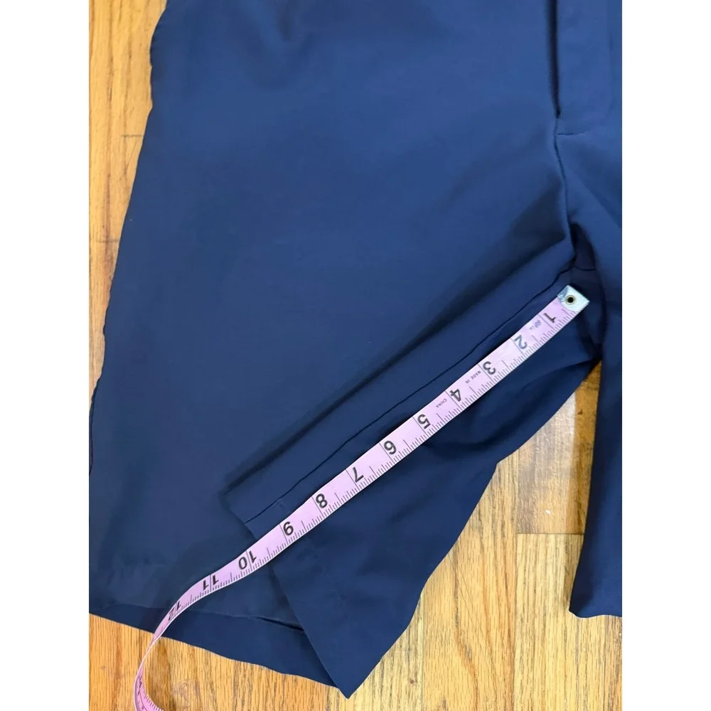 FootJoy FJ Mens 34 Golf Shorts Navy Blue Flat Front Performance Stretch Flaw